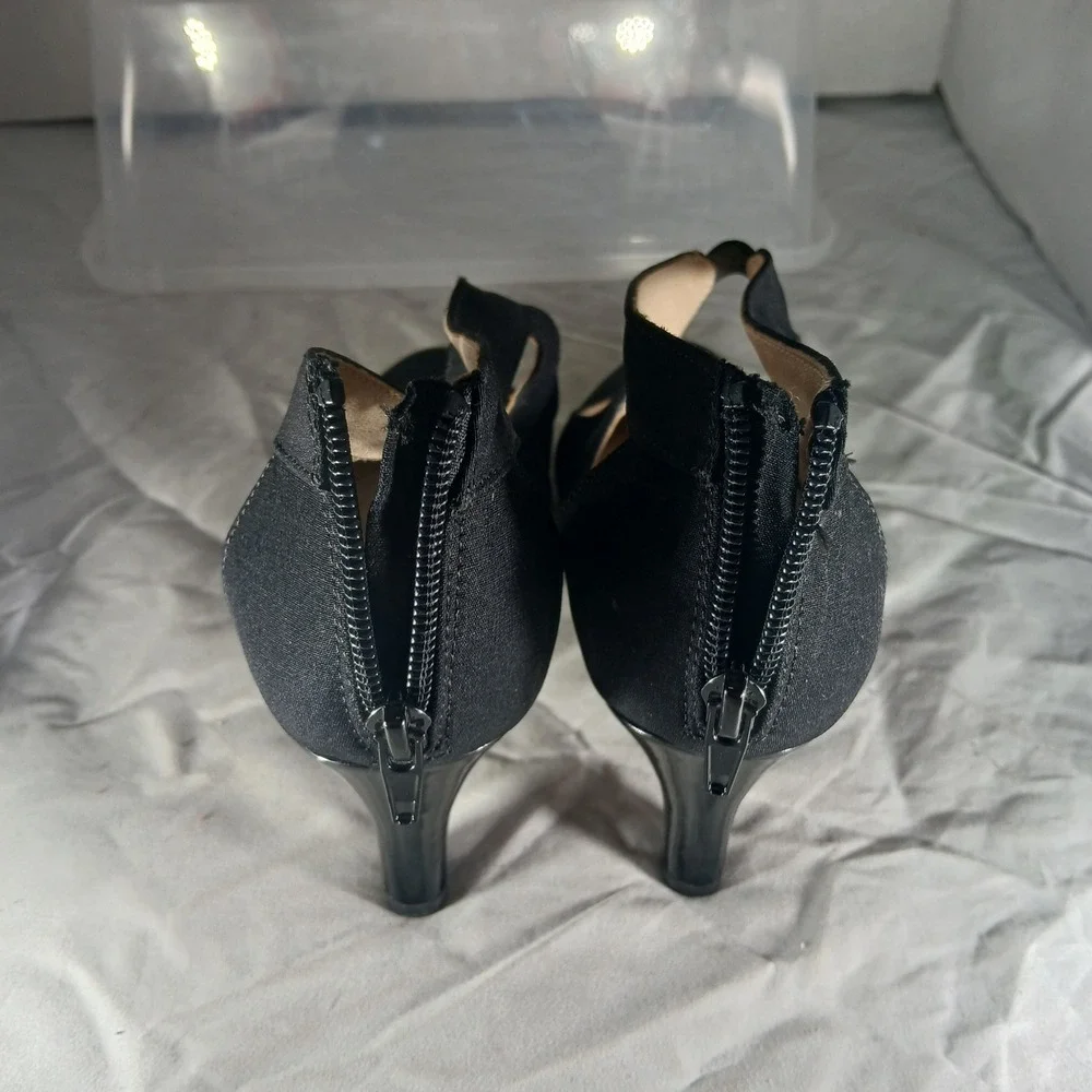 LifeStride Giovanna 2 Black Fabric‎ DOrsay Heels D Wanita Shoes Womens Size 7M